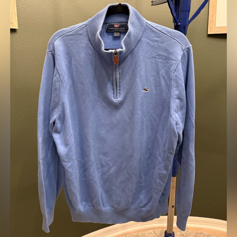 Men’s vineyard vines size large light blue half zip